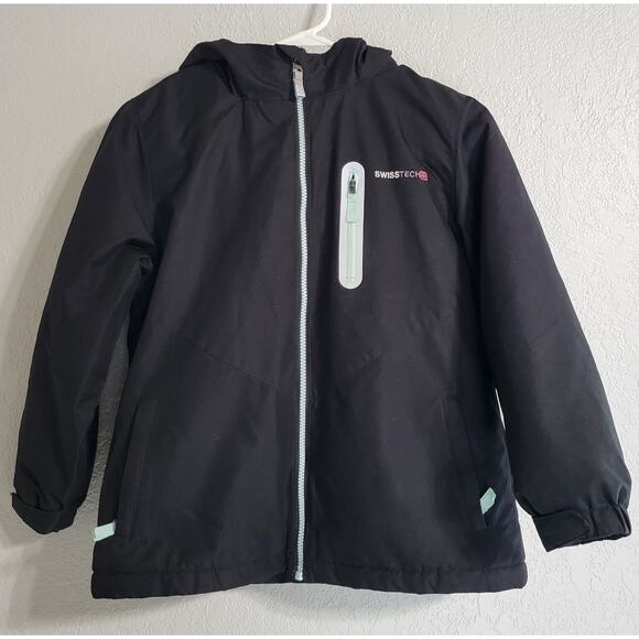 Swiss Tech Girls 7/8 Black Winter 4-in-1 Coat - Picture 2 of 6